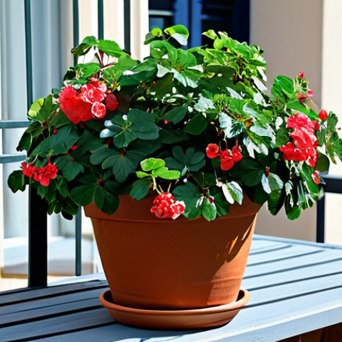 "Balcony Blueberry Bounty"**

A vibrant, healthy 'Top Hat' blueberry bush overflowing with ripe berries in a terracotta pot on a Parisian balcony. The pot sits amidst colorful flower boxes filled with geraniums. Soft morning light illuminates the scene. *Safe for work, appropriate content, fully clothed, family-friendly, professional, perfect anatomy (of the plant!), natural proportions, well-defined leaves and berries, high resolution, photorealistic.*

**